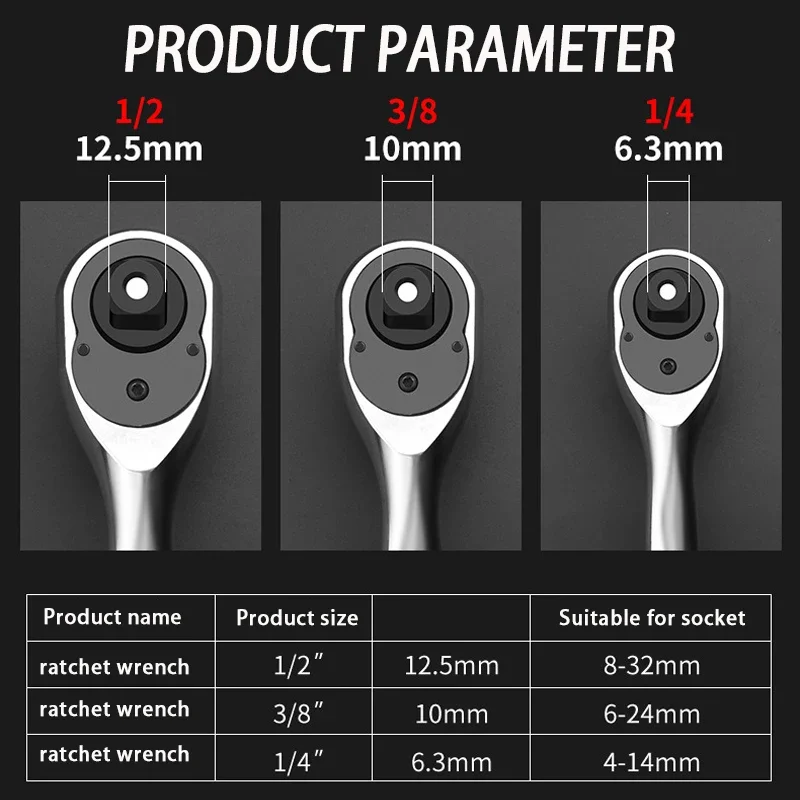 Imagem -05 - Quick Release Ratchet Wrench Socket Spanner Plate Ratchet Handle Ferramentas para Reparos de Carro 24 Dentes 2