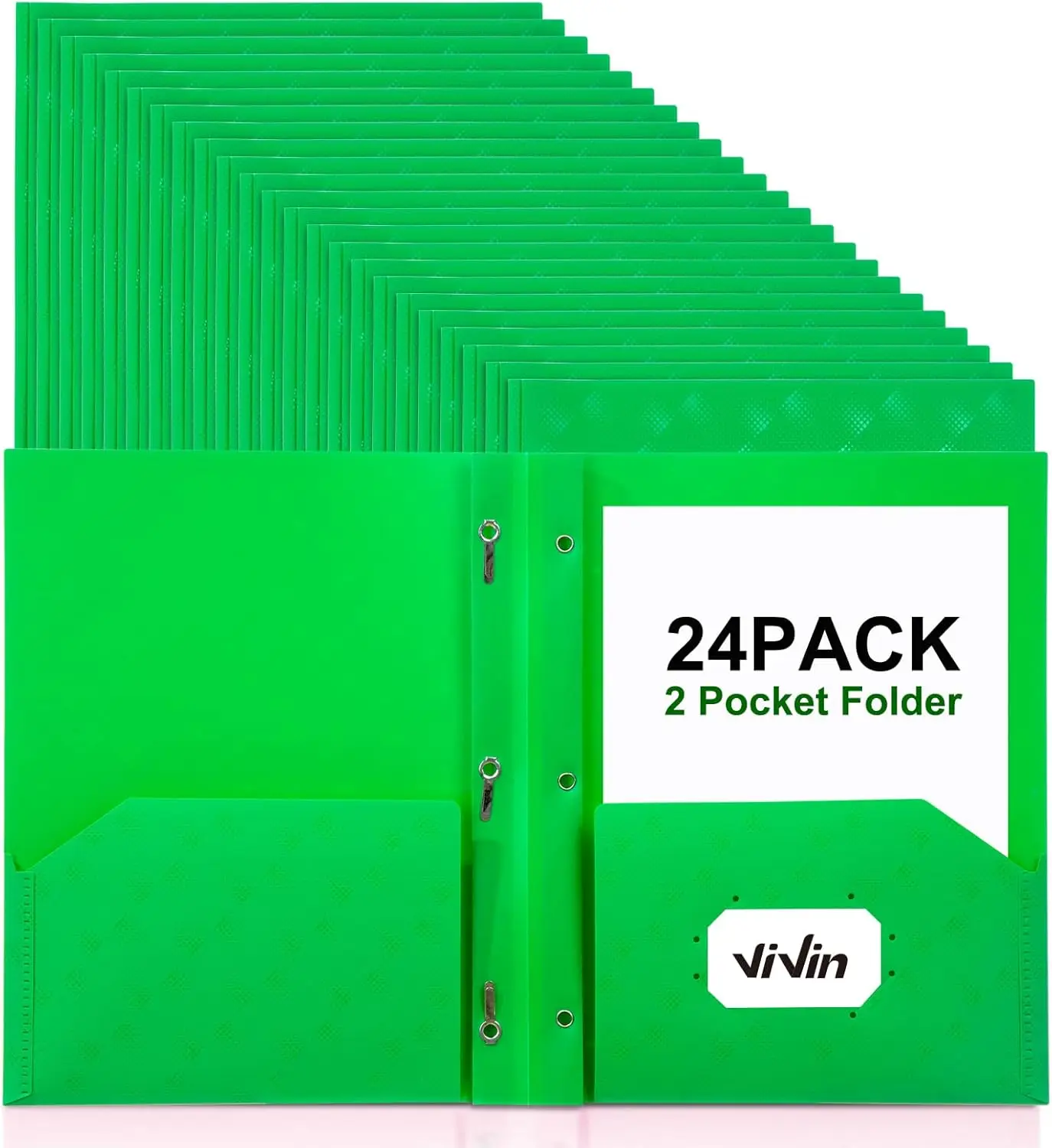 

Heavy Duty 2-Pocket Folders with Prongs, 24 Pack for Letter Paper, School Office Use