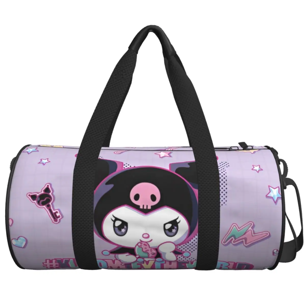 

Kawaii Kuromi Japanese Cute Cartoon Travel Bag Purple Large Sport Bags Outdoor Men Custom Gym Bag Casual Colorful Fitness Bag