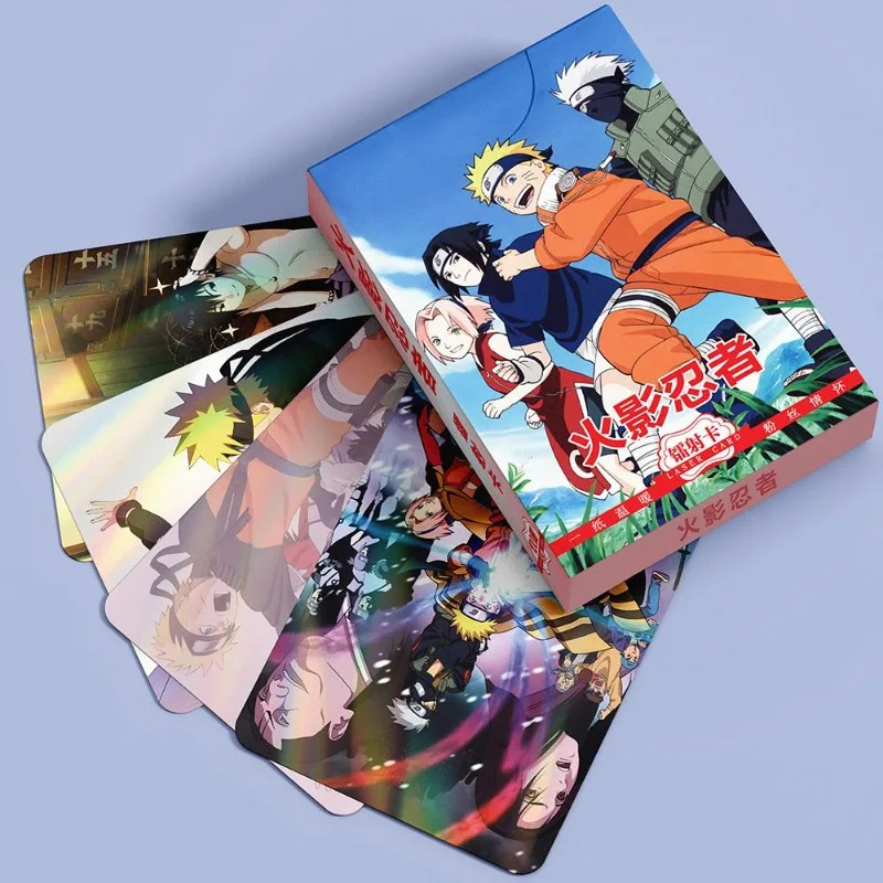 Naruto Uzumaki Naruto Kakashi Hatake anime peripheral cartoon high-definition laser card postcard collection to send to friends