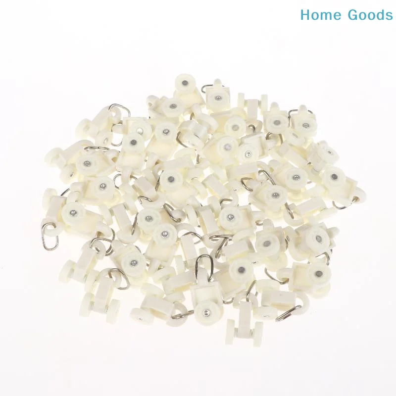 50Pcs Electric Curtain Rails Runners Hooks Thickened Curtain Track Curtain Rail Hook General Pulley Smart Curtain Accessories