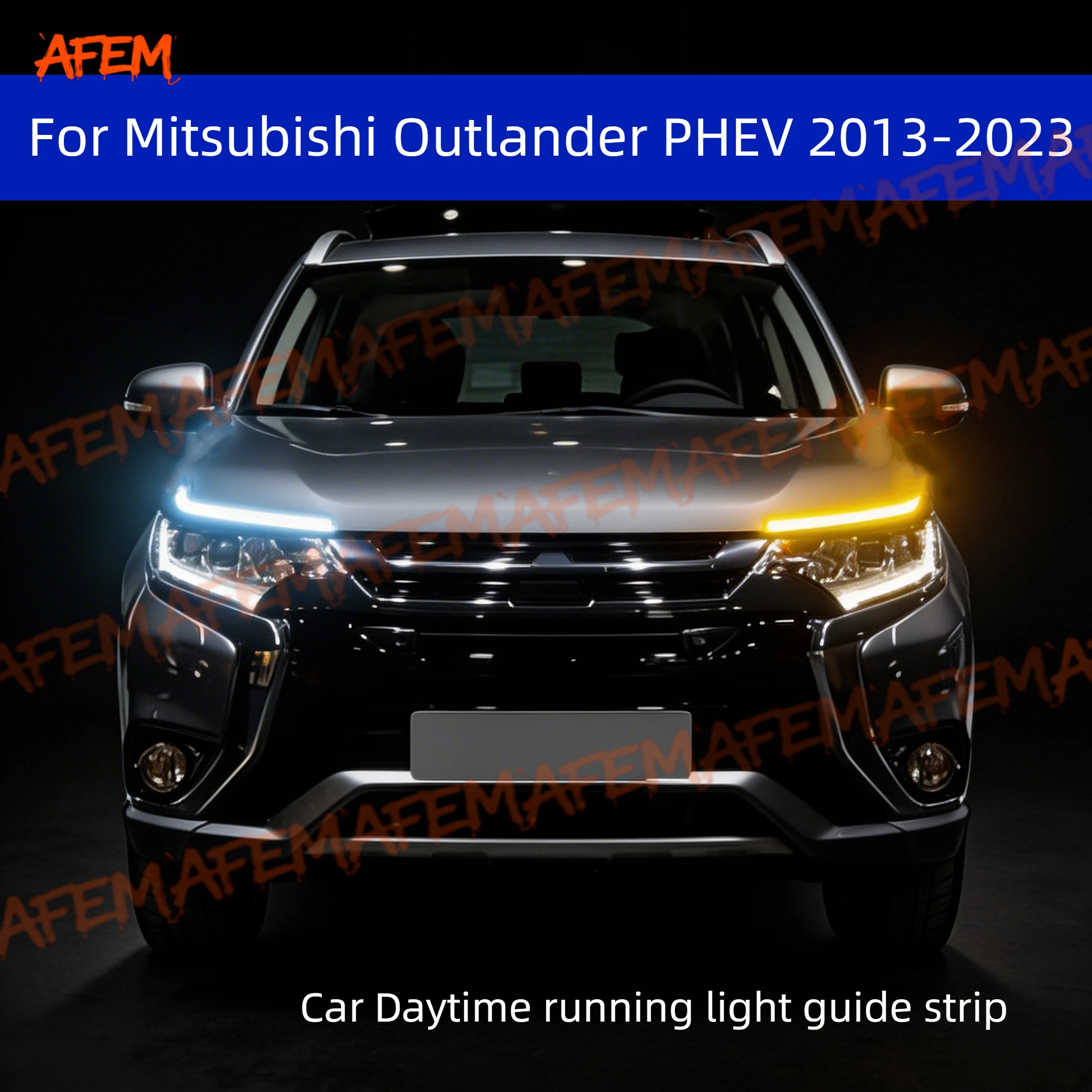 2 Stück für Mitsubishi Outlander PHEV 13-23 Auto DRL Tagfahrlicht Start-Scan-Stil Sequenzielles Fließendes Blinklicht