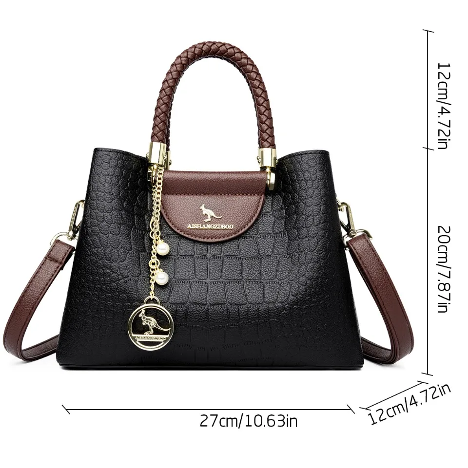 Woven Handle Genuine Brand High Quality Leather Casual Tote Luxury Handbags Women Bags Designer Shoulder Hand Bags for Women Sac view 5
