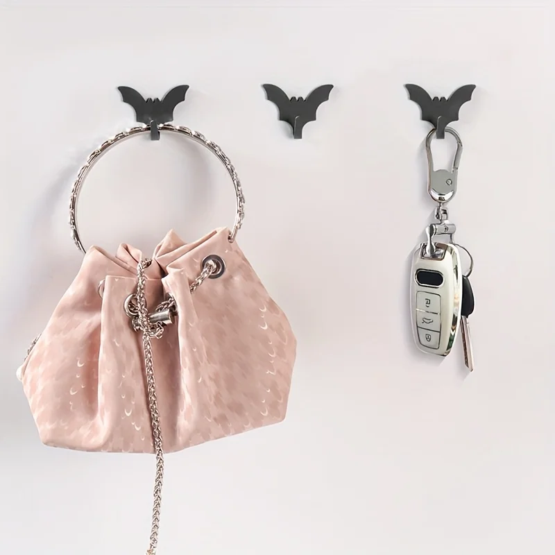 5 bat hooks, new decorative hooks, hole-free and traceless adhesive hooks, multi-functional hooks, durable coat and hat hooks