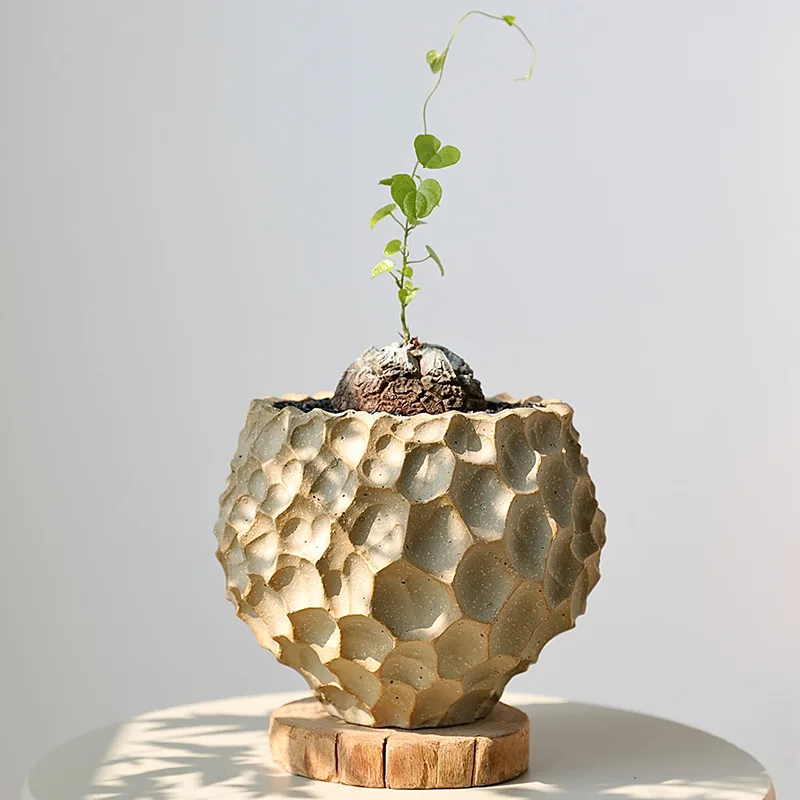 Japanese-style Chinese-made ceramic stone pot tray is breathable, corrosion-resistant and not easy to deform, suitable