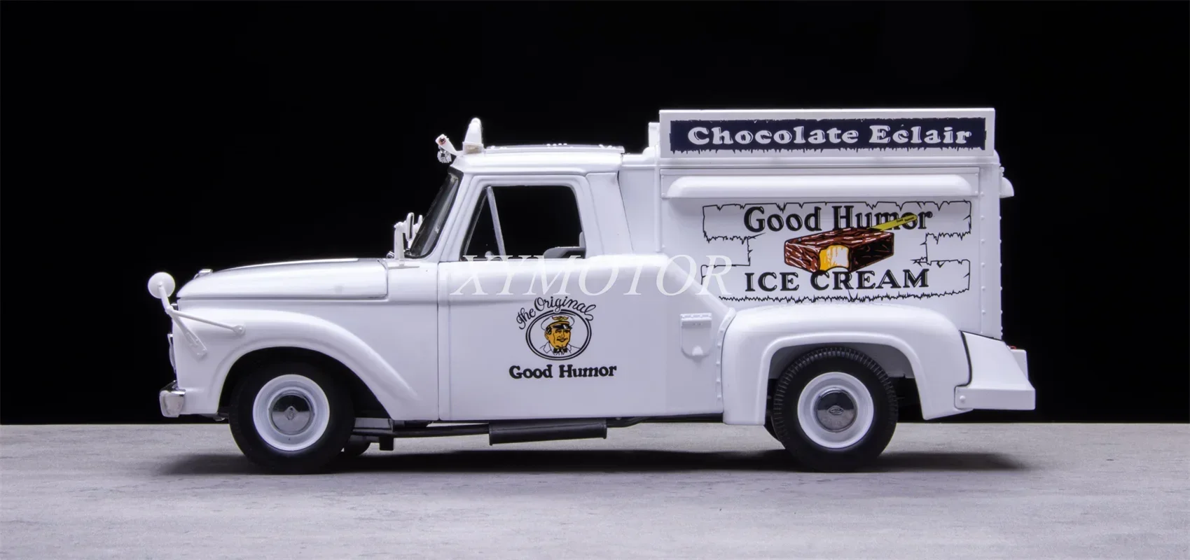 Sunstar 1/18 For Ford F-100 Custom cab pickup GOOD HUMOR Ice Cream Diecast Model Car Gifts Hobby Display Ornaments Collection