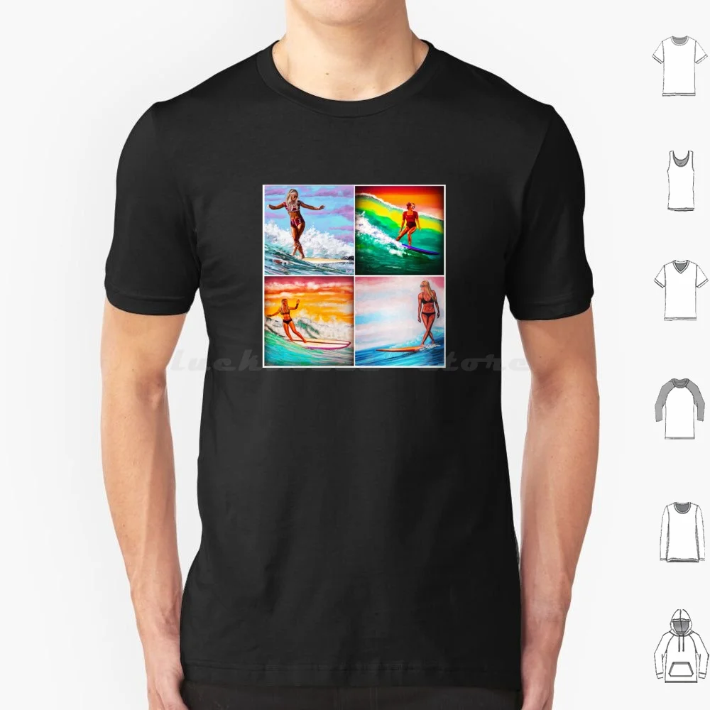 California Soul Surfer Girls. T Shirt 6xl Cotton Cool Tee Rainbow Girls Surfer Bikinis Longboards Cool Big Wednesday Vintage