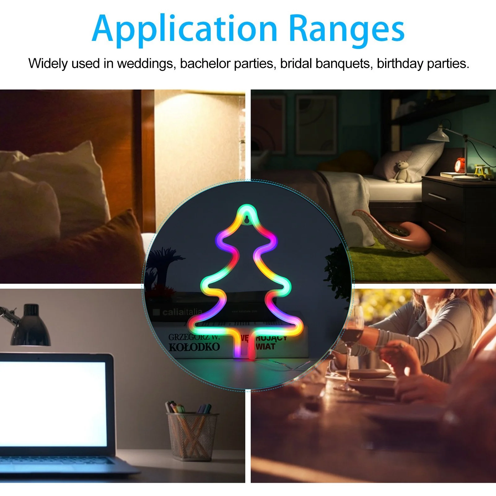 LED Neon Light Colorful Christmas Tree Neon Sign Decoration For Home Bedroom Christmas Party