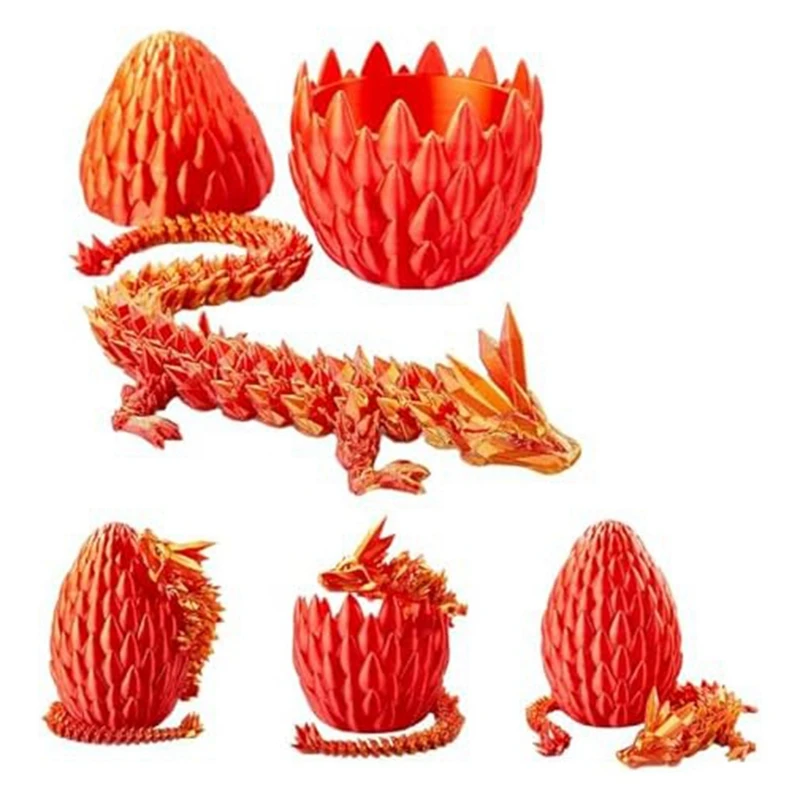 Ovos De Dragão Com Dragão Dentro, 3D Impresso Dragão Fidget Brinquedos, Brinquedo Ovo De Páscoa, 12in