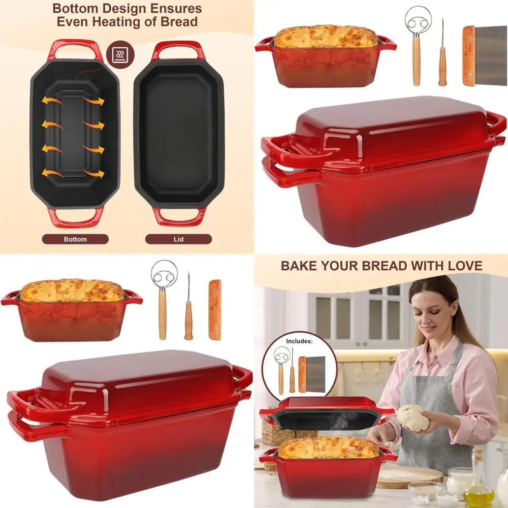 

Skillet-Lidded Pre-Seasoned Cast Iron Dutch Oven for Bread Baking