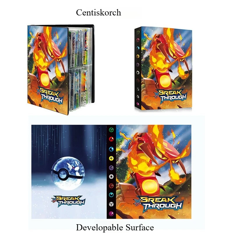 Bandai Pokemon 4 Grid Card Album Binder Pokemon Verzamelmap 240 Pockets Pikachu Charizard Greninja Trading Card Storage Gift view 5