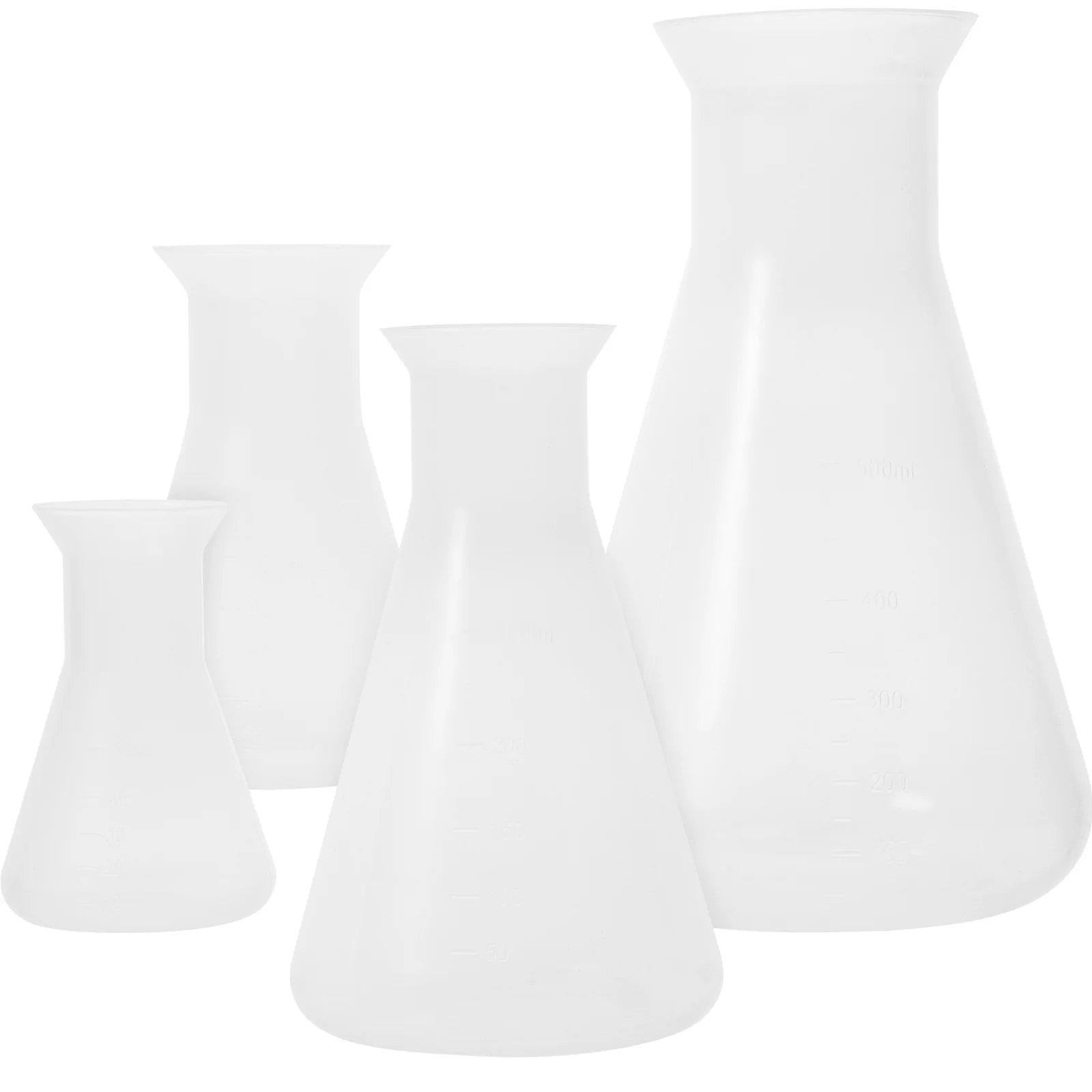 

4pcs Erlenmeyer Flasks Laboratory Set Scale Conical Flask 50Ml 100Ml 250Ml 500Ml Science Lab Bottle Experiment Chemistry