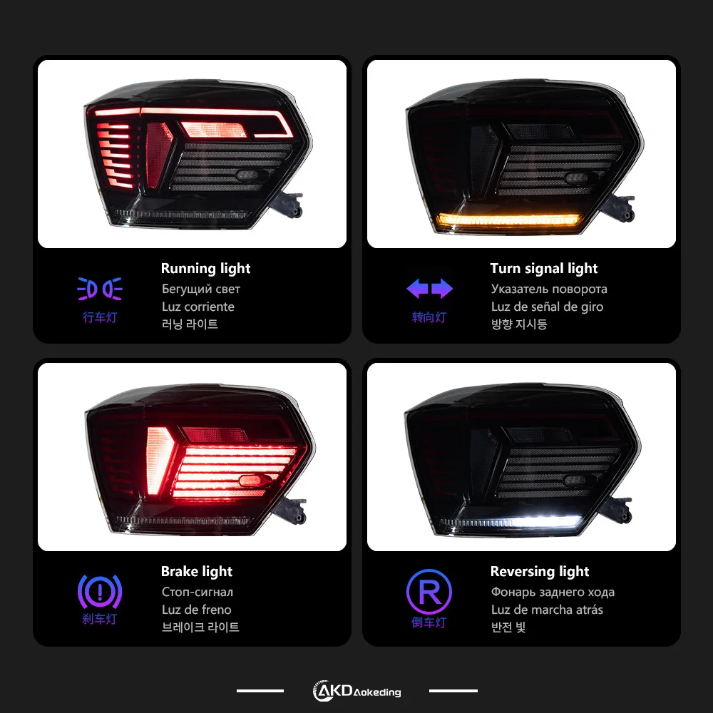 AKD Car Lights for VW Polo Led Tail Light 2019-2022 Vento Rear Lamp DRL Animation Dynamic Signal Reverse Automotive Accessories