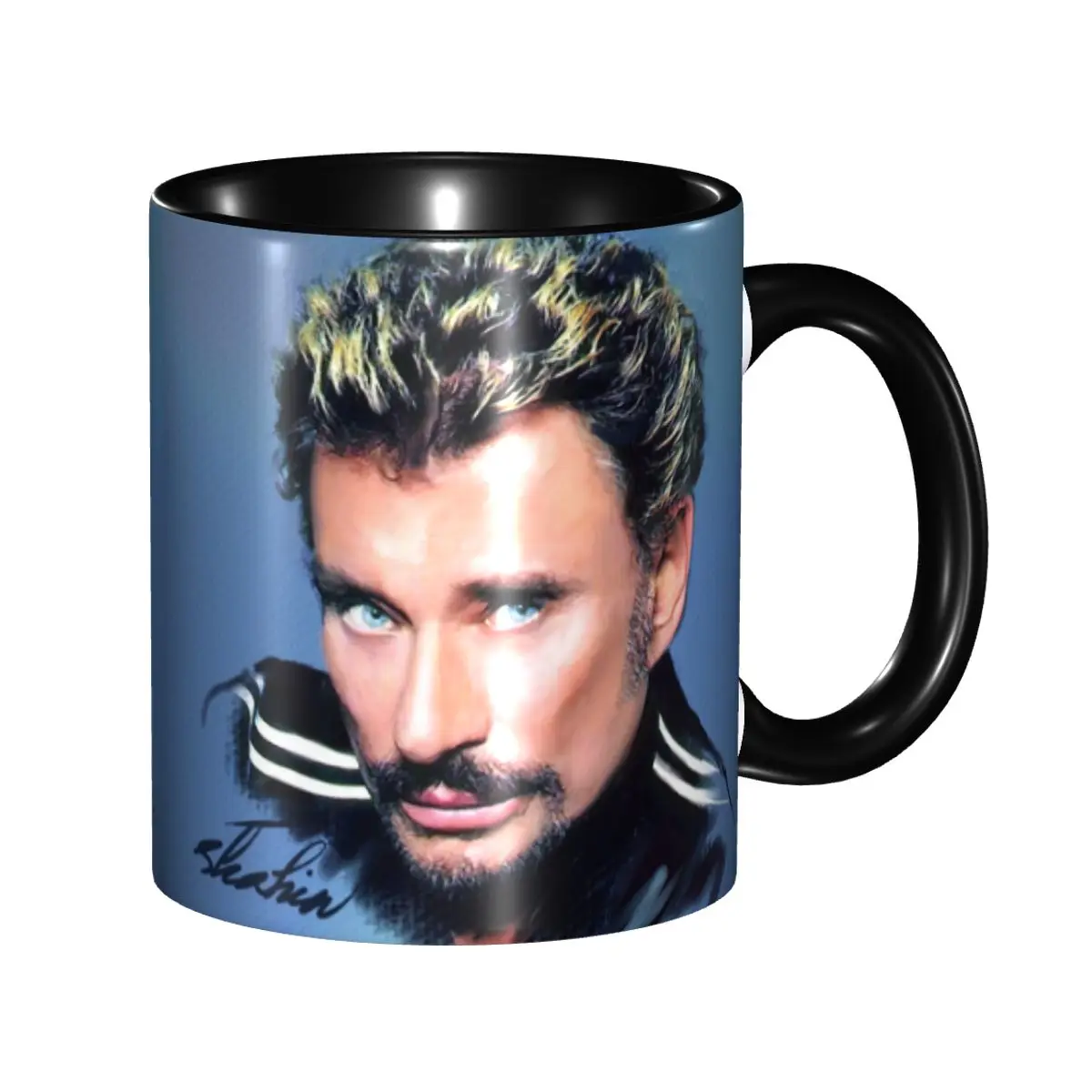 

Johnny Hallyday Mugs Custom French Rock Singer Coffee Ceramic Mug Cup Creative Present