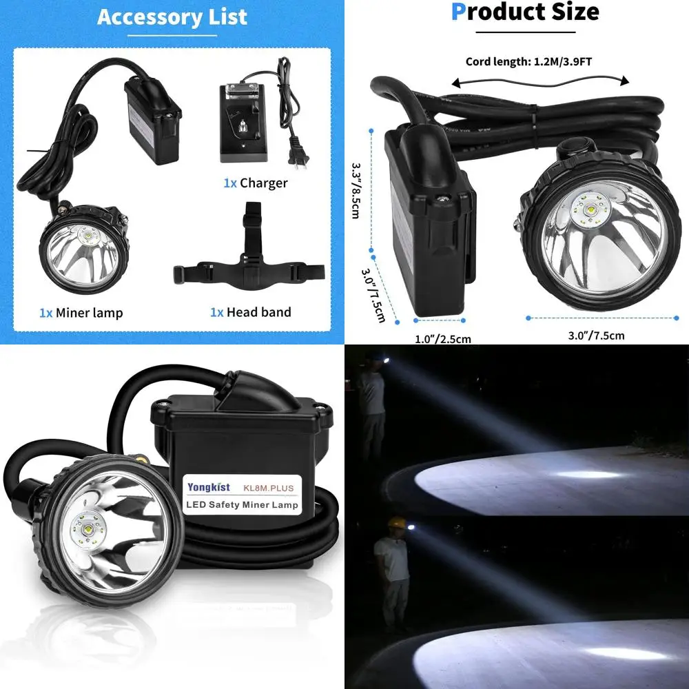 

Перезаряжаемый светодиодный шахтерский налобный фонарь, 7-лучевой водонепроницаемый фонарь для каски для шахтеров, охоты, кемпинга, походов, работ на открытом воздухе