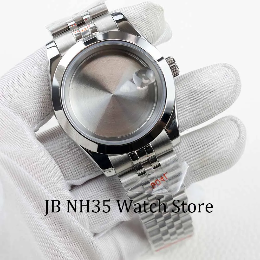 high quality 36/39mm NH35 watch case sapphire glass stainless steel jubilee bracelet fit NH35 NH36 movement 28.5mm dial case