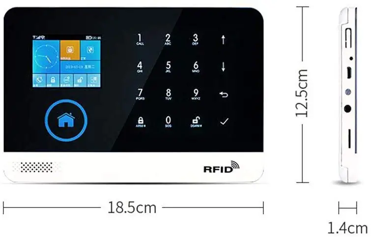 WiFi + GSM Alarmsysteem Dubbele Netwerk Alarmcontroller 2,4 "TFT LCD Aanraakscherm Draadloos Home Security System Ondersteuning APP