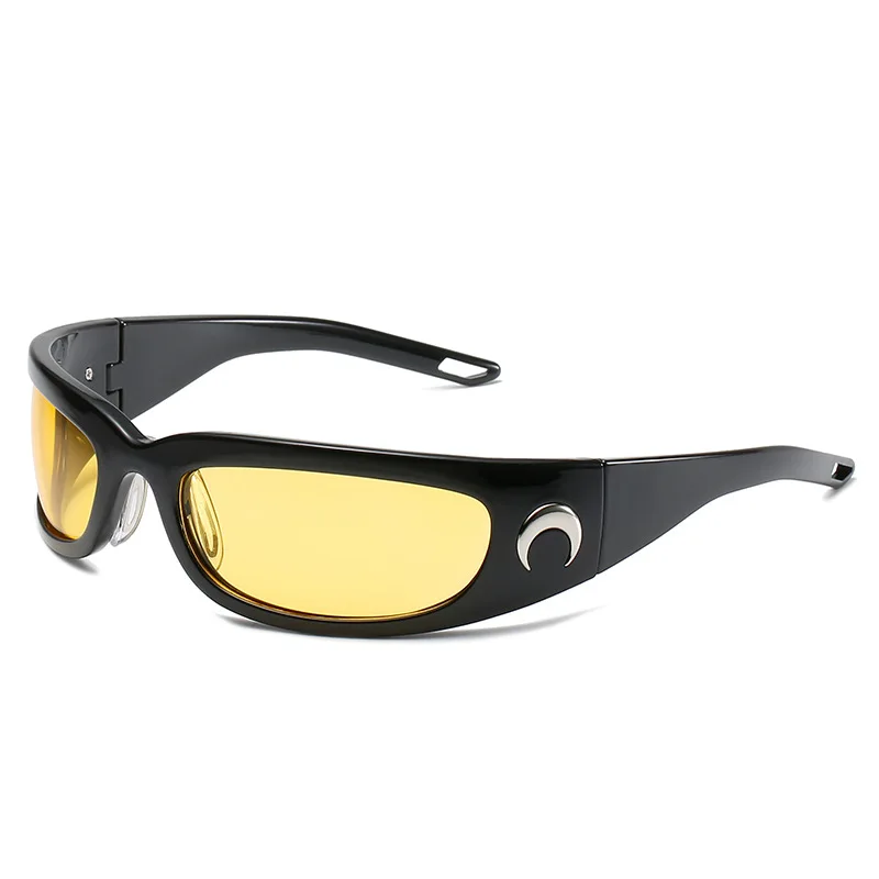 2026 New Moon Rectangular Sunglasses Women Man Vintage Outdoor Cycling Sports Hip Hop Punk Sun Glasses Y2k Glasses Goggles
