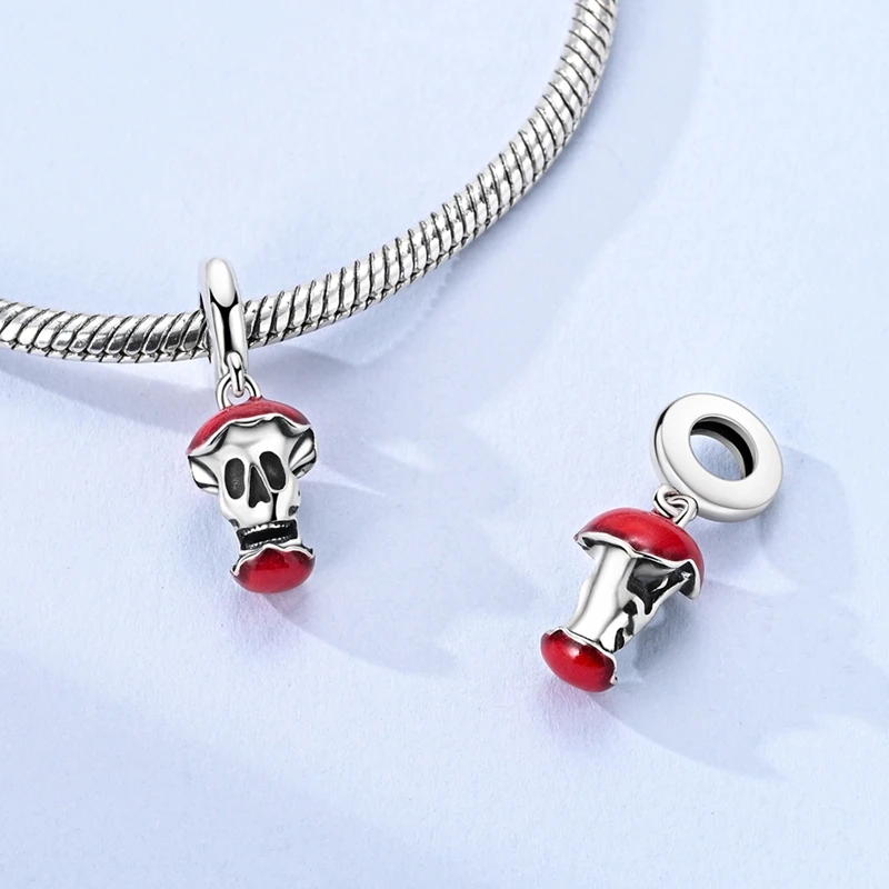 925 Sterling Silber Halloween Charm-Perlen Kürbis Totenkopf Hexe Geist Schwarze Katze Anhänger Passend für Halsketten Armbänder Damen Schmuck Geschenk – Detail 17