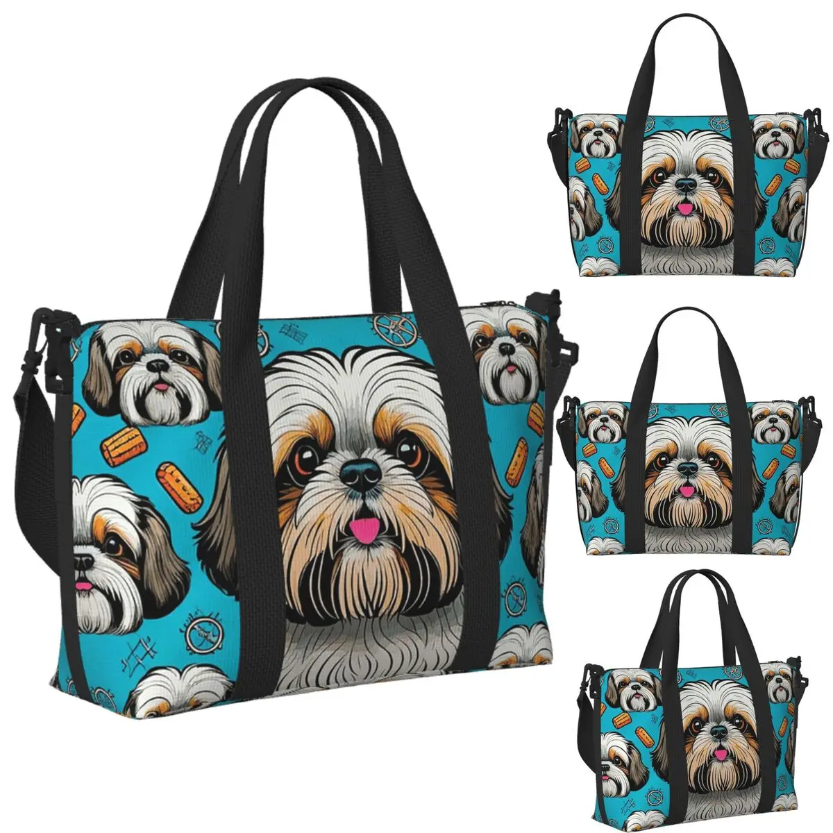 Bolso de viaje personalizado para amantes de los perros Shih Tzu Crest, bolso de viaje de playa, bolsos de mano de gran capacidad para gimnasio, deporte, bolso de compras para mujer, bolso de hombro