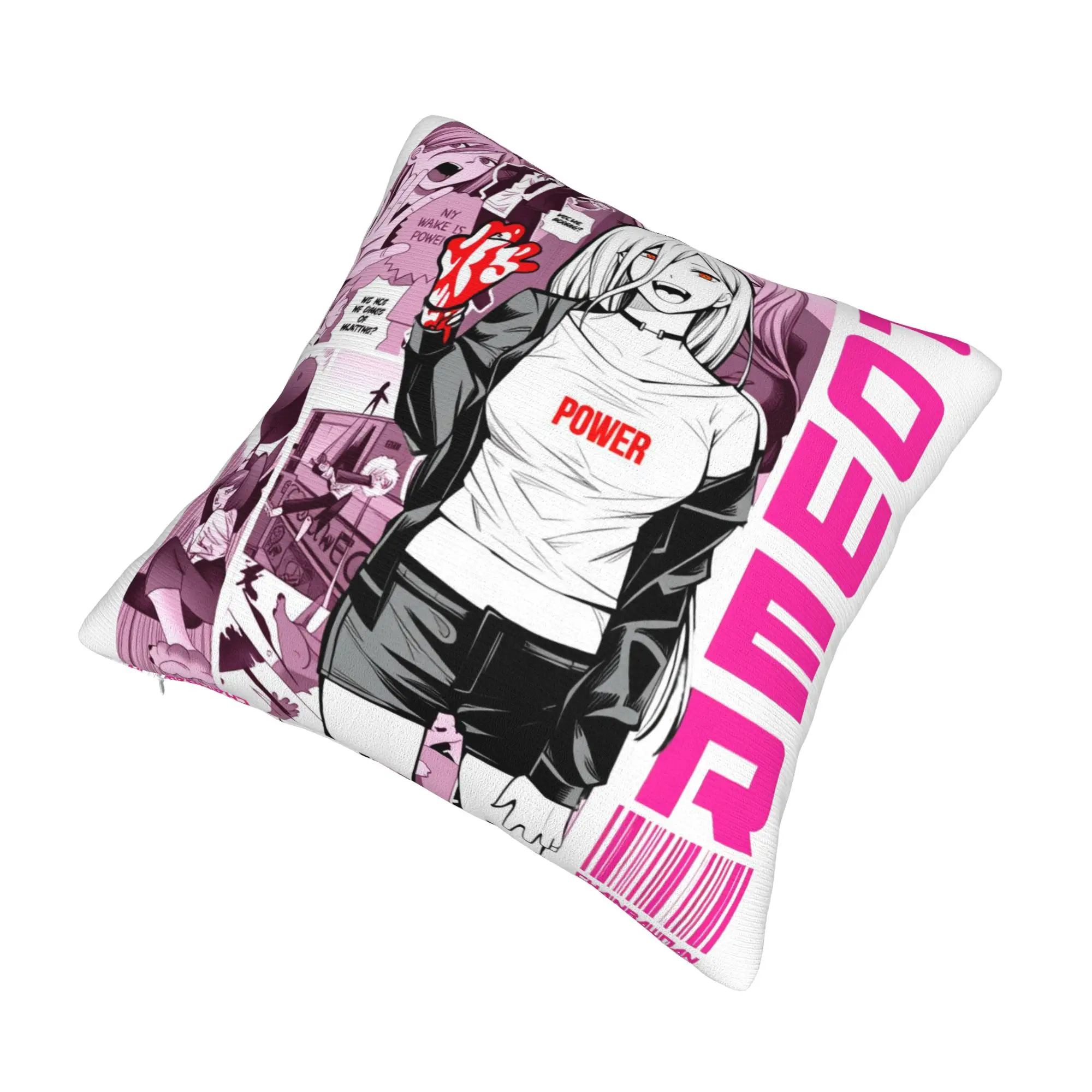 Fiend Chainsaw Man Power Pillow Case 45x45cm for Sofa Manga Anime  Nordic Cushion Cover Car Pillowcase