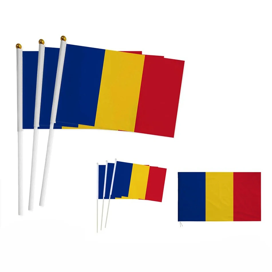 14*21 سنتيمتر رومانيا علم اليد ، رومانيا الرومانية الوطنية باليد يلوحون العلم الصغير الدول الأوروبية العالمية ديكور الهدايا #3