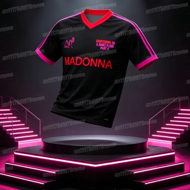 Madonnaa CONFESSIONS II Fußballtrikot für Herren, Design mit Grafikdruck, Merchandise Fußball-T-Shirts, Lässige Sommer-Shirts, Familien-Set – Detail 4