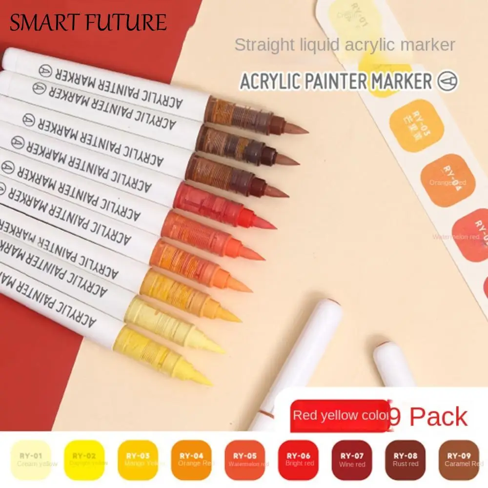 

Кисть для передачи воды, тонкий наконечник, красочный маркер, многоцелевые 9-цветные акварельные ручки, стираемый портативный маркер, школьная белая доска