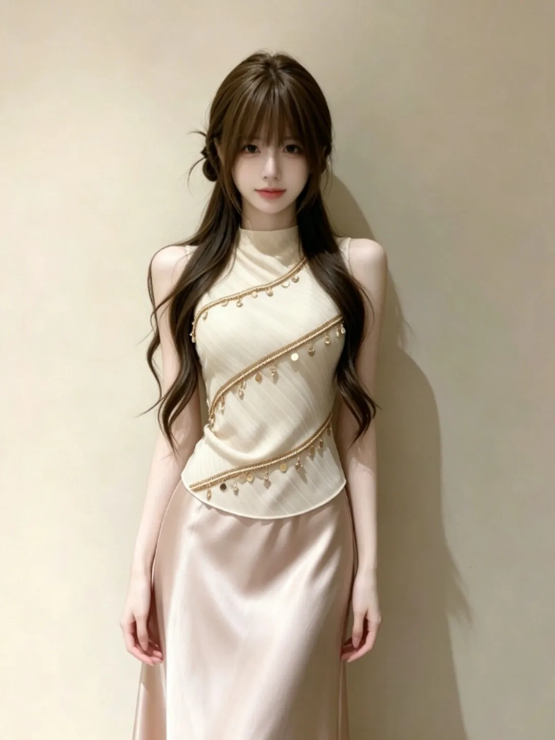 

Elegant Two-Piece Set Bridesmaid Style Ultra-Very Good-looking Strapless Top And Wraparound Skirt Summer Fashion Ensemble