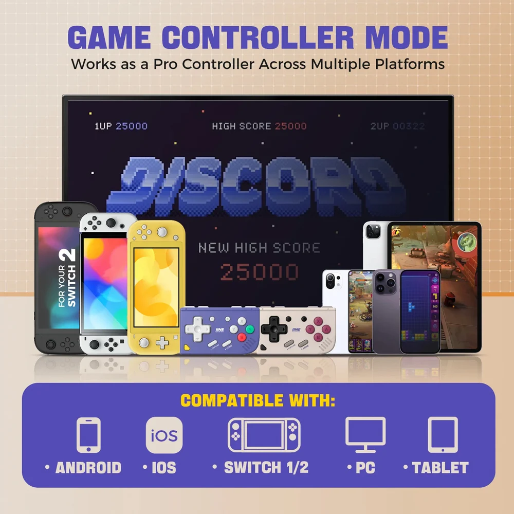 IINE Ananke Gen 2 Retro Mini Gamepad for Nintendo Switch 2/1 iOS Android PC Tablet Portable Controller E-book PPT Page-turining view 3