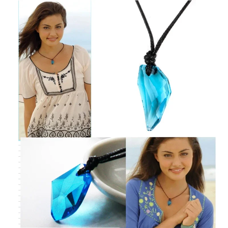 H2o Necklace Fashion Resin Moonstone Pendant Just Add Water Blue Stone Mako Mermaid Jewelry Film Gift Gift for Her