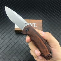15031 Hunter BM Manual Folding Blade Pocket Knife Tactical Stabilized Wood Handle Portable Camping Survival Sharp Cutting Tools