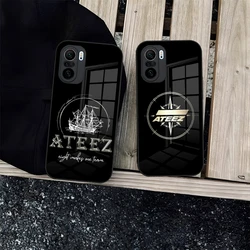KPOP ATEEZ Logo Phone Case for Redmi 12c 13c 12 13 Note 13 Pro Plus 11 12 Pro 10 11s 12s Tempered Glass Cover