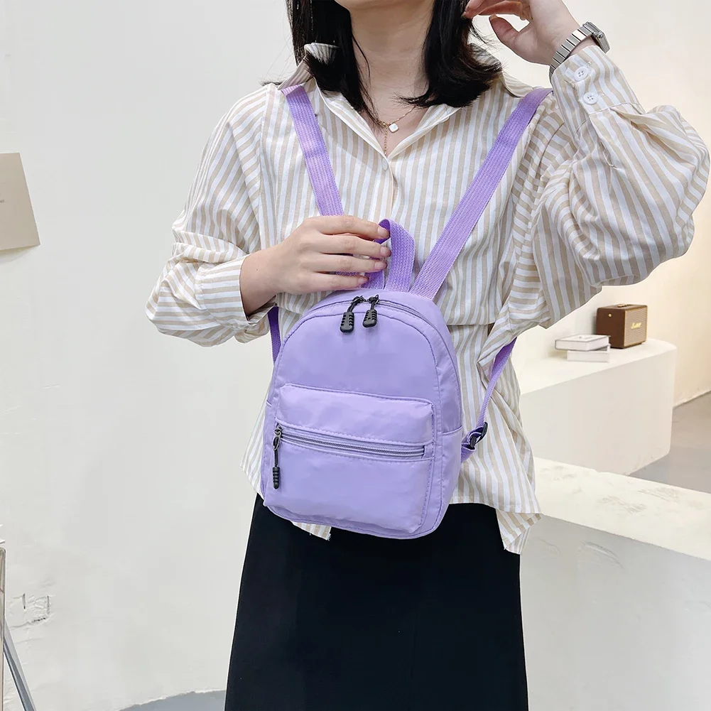 Mini Women's Backpack 2022 Solid Color Backpack Female Casual Nylon Knapsack Preppy Style School Travel Mini Designer Rucksacks