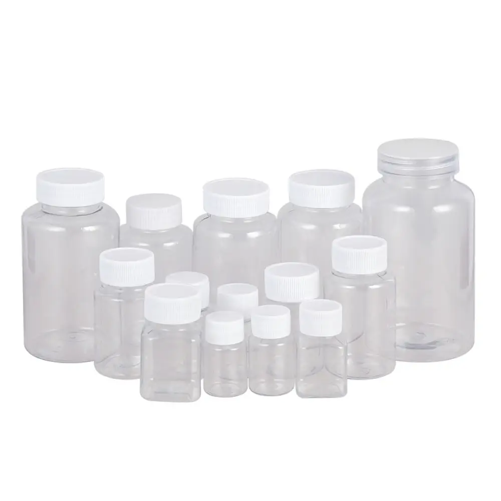 15ml 20ml 30ml 50ml 100ml 150ml Plastic Sealed Tablet Bottle PET Pill Container Medicine Capsule Bottle Wide mouth White Cap