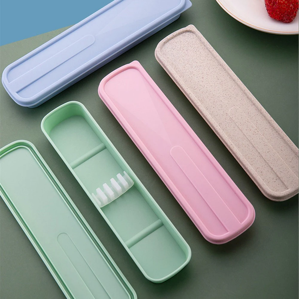 Environmental Cutlery Box Portable Travel Tableware Box Spoon Fork Chopsticks Dustproof Storage Box Easy To Clean Tableware Box