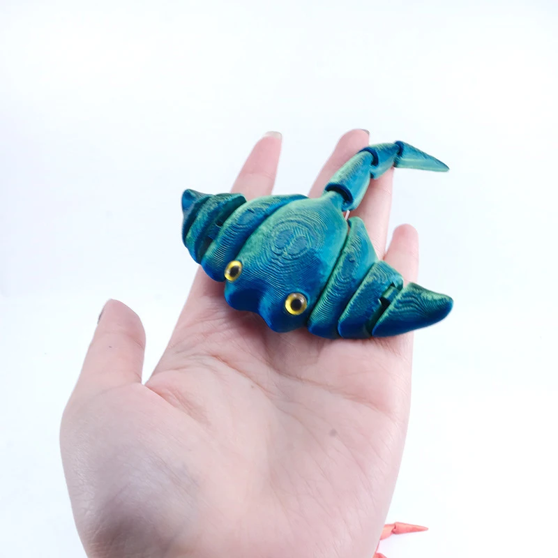 New Creative 3D Printing Marine Animals Toy Cute Devil Fish Joints Movable Model Funny Children\'s Toys Desktop Decoration Gift