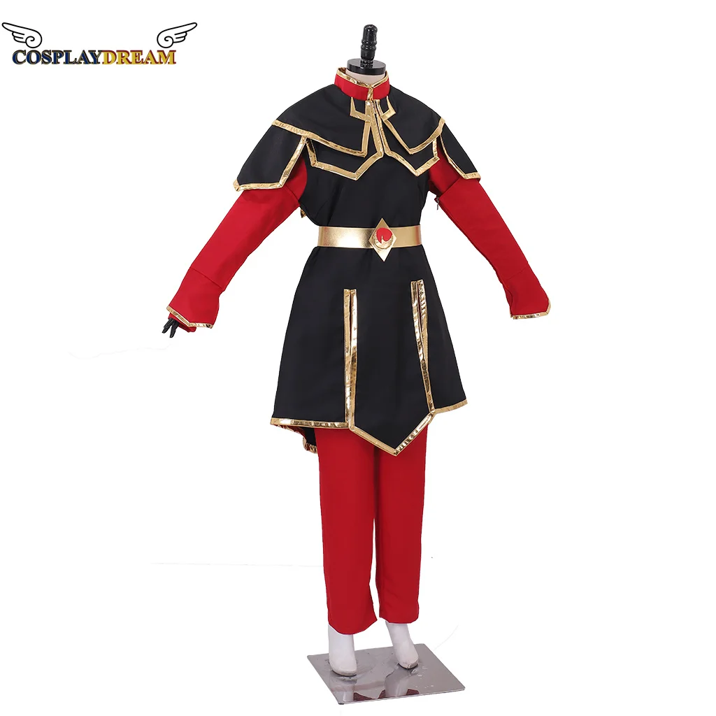 Traje de Cosplay Anime Azula para Mulher, Princesa Uniforme, Vestido Vermelho, Nação do Fogo, Trajes de Halloween