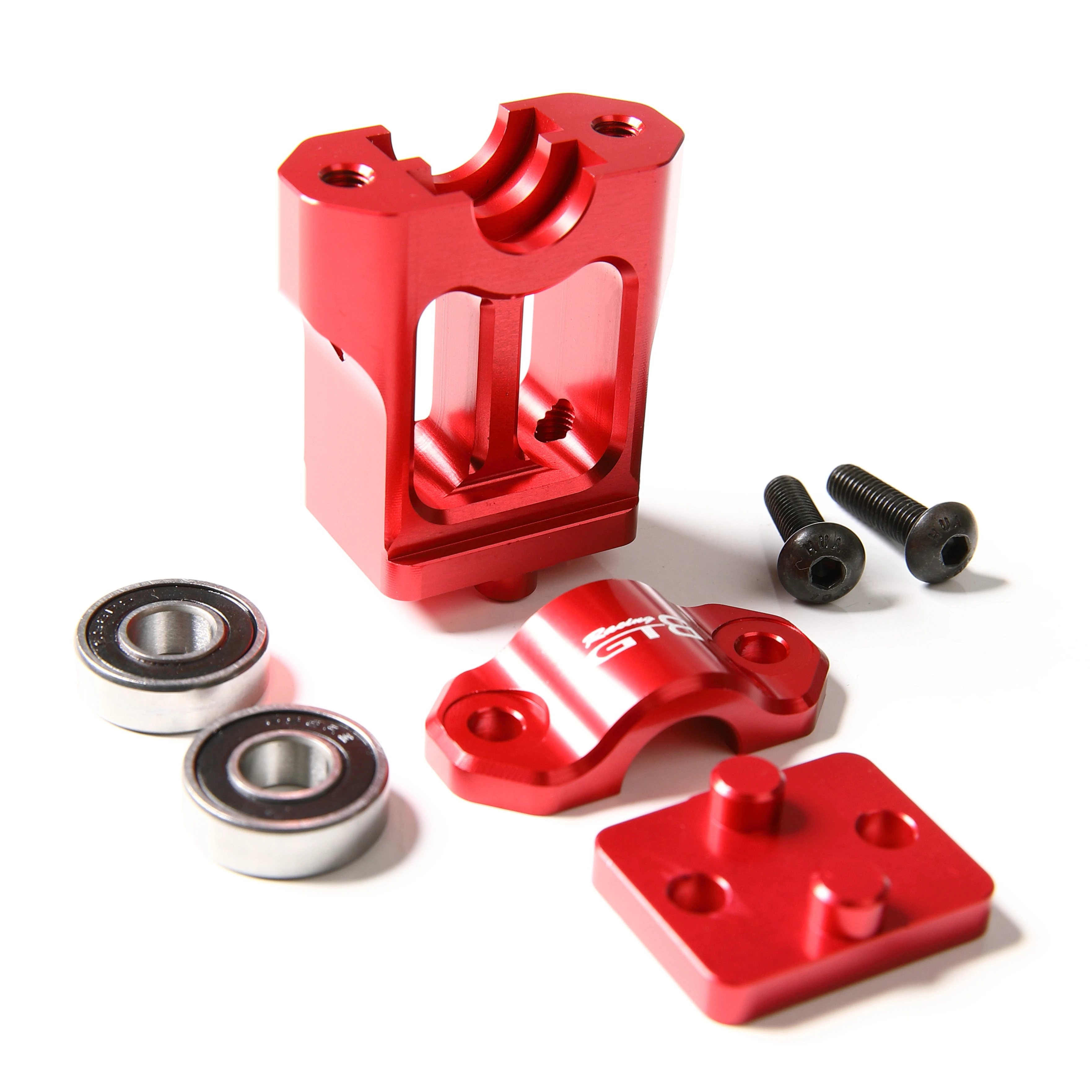 GTBRacing RC Car 1/5 LOSI MTXL CNC Aluminum Rear Center Drive Shaft Support Mount ( Silver / Red)