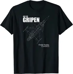 JAS 39 Gripen Fighter Plane Men T-Shirt Short Sleeve Casual 100% Cotton O-Neck Summer Tees