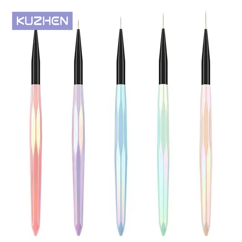 3/5Pcs Nail Art Liner Drawing Pen Brush DIY UV Gel Grid Line Stripes Painting Pen Acrylic Handle Manicure Tools 7/9/11/13/15mm