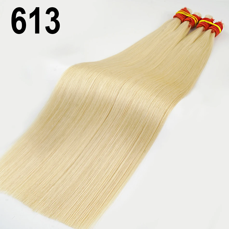 18インチ30インチストレートブラウン1/3人毛ヘアバンドルディール人毛ウィービングウェフトレミー人毛エクステンション女性用100g/個