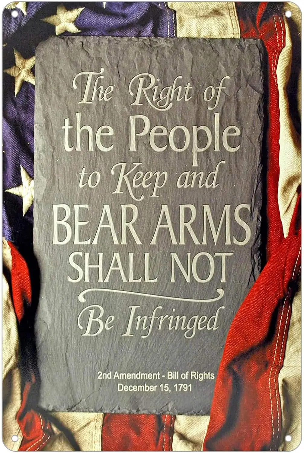 Wall Decor The Right to Bear Arms 2nd Amendment Bill of Rights Tin Signs for Pub House Bar Vintage Metal Poster 12 x 8 inch sign