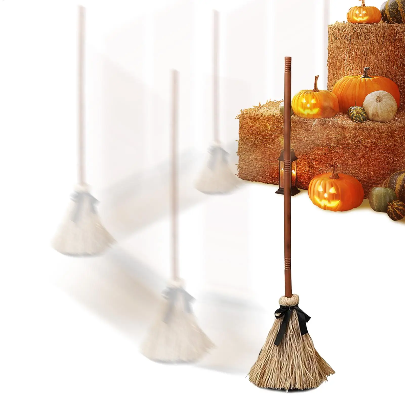 Balai de sorcière lumineux et sonore avec action de saut automatique, idéal pour les fêtes d'Halloween, les cadeaux, la décoration et les célébrations intérieures
