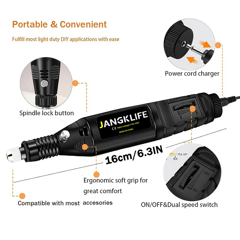 9V Mini Drill Electric Carving Pen Variable Speed Rotary Tools Kit Engraver for Grinding Polishing