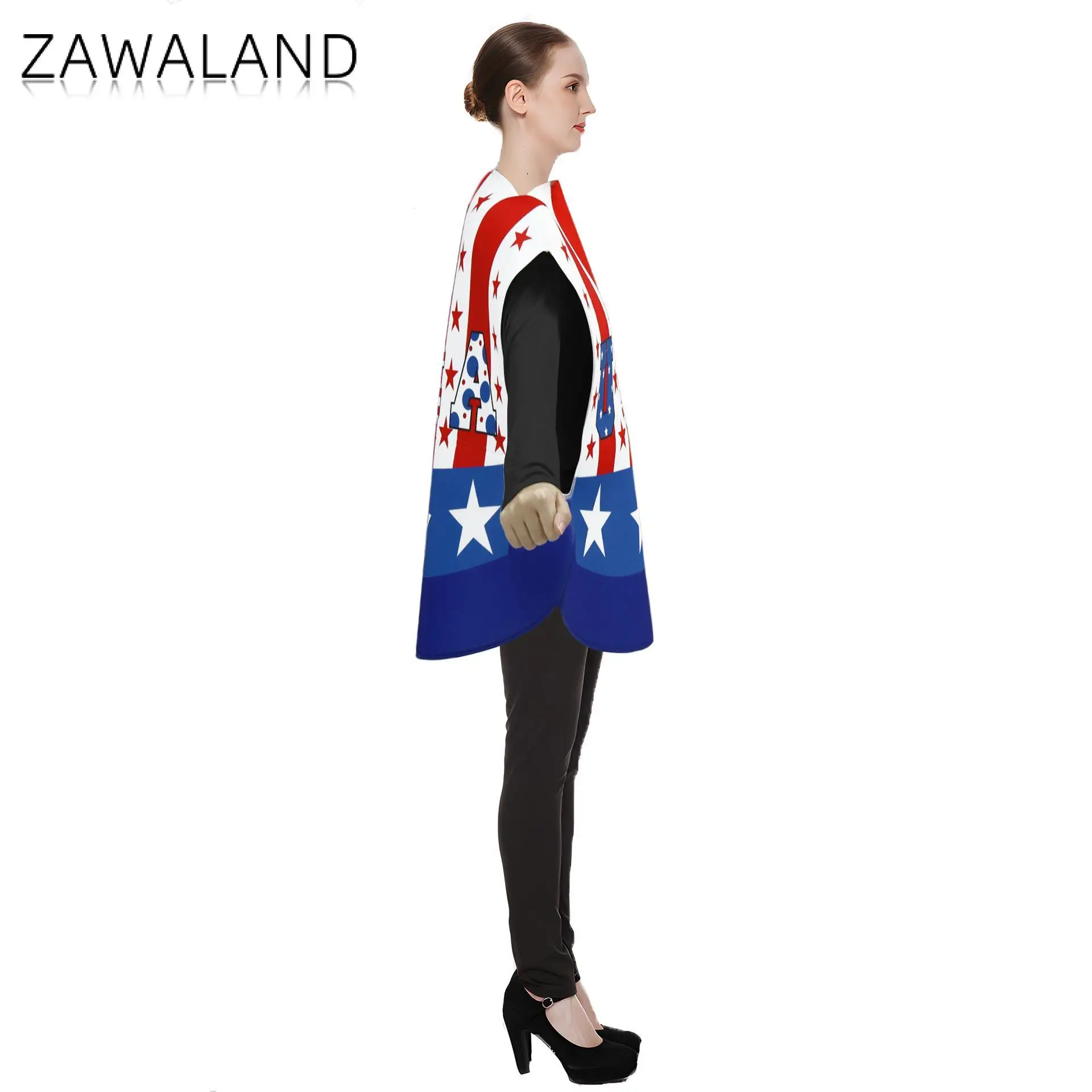 Zawaland Independence Day Jumpsuit Festival Party Cosplay Uniform USA Hat Love Shape Clothes Funny Stage Performance Costume