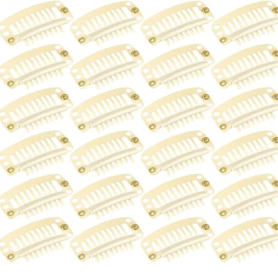 

Hair extension clips for DIY wigs: 30 pcs, 32 mm, 9-teeth snap clips in black, durable plastic, secure grip