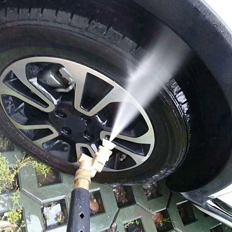 مقرنة محورية من النحاس مع محول تنظيف مزراب مرفق توصيل سريع 1/4 بوصة لغسالة الضغط العالي مع فوهات