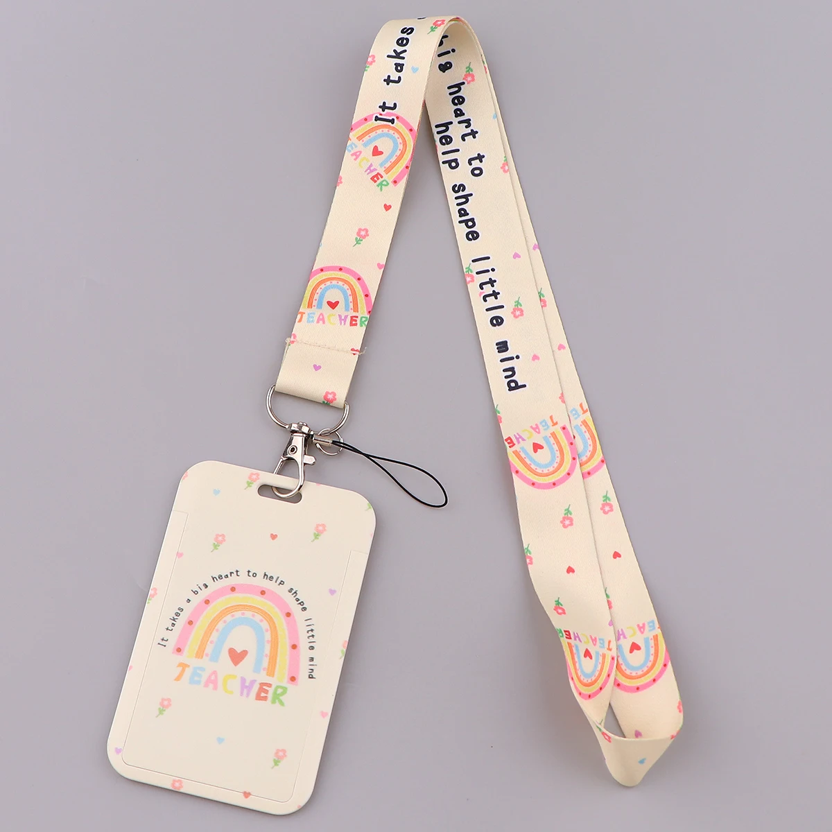 Rainbow Quotations Series Lanyard For Keys ID Card Cover Badge Holder Business Phone Key Lanyard Neck Straps Keychain