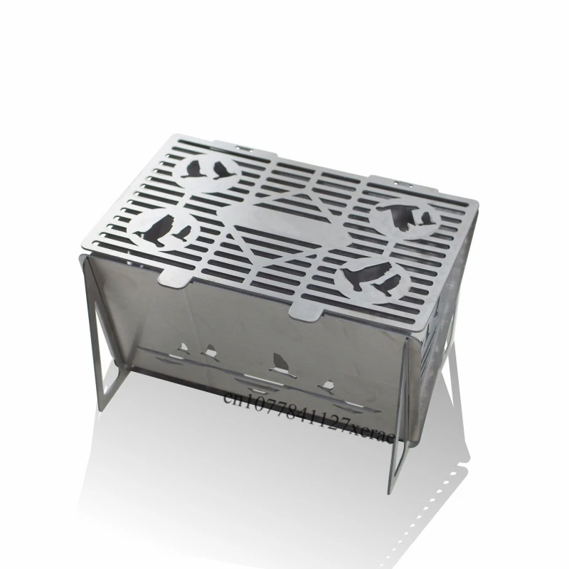 Outdoor Multi-functional Pure Titanium Barbecue Grill Windproof Heating Ultra Light Stove Detachable and Portable Barbecue Stove
